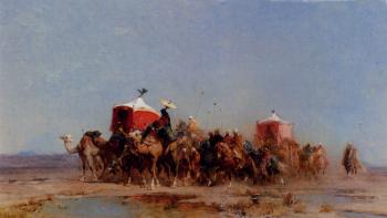Alberto Pasini : Caravan In The Desert